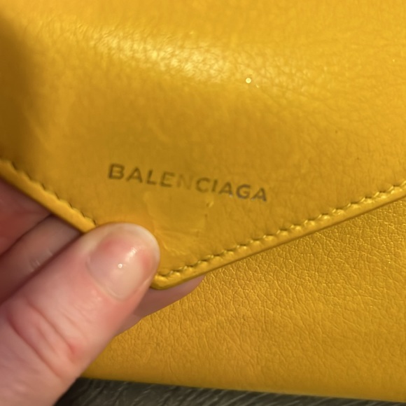 BALENCIAGA Yellow Clutch Wallet With Chain - Picture 7 of 15